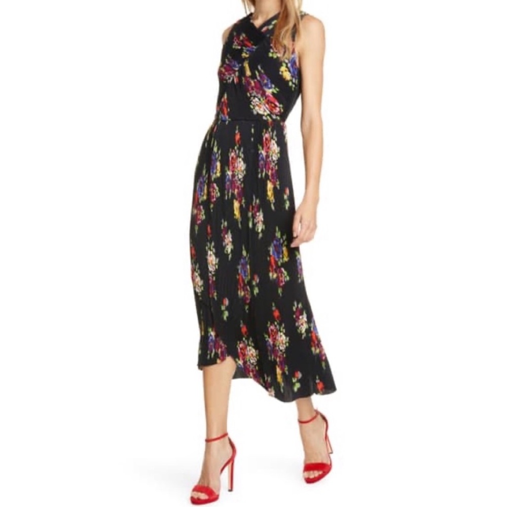 💘 KATE SPADE Rare Roses Pleated Sleeveless Midi Dress Women’s Size 4 (Small) NEW